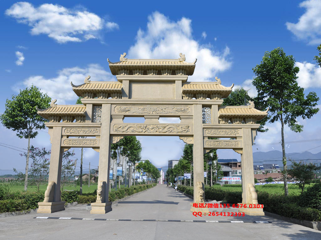 簡(jiǎn)易村口牌坊效果圖進(jìn)村門(mén)樓圖片